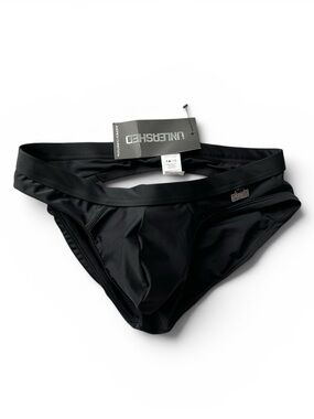 Andrew Christian Unleashed Eclipse Bikini Swim Brief Black Size L NWT